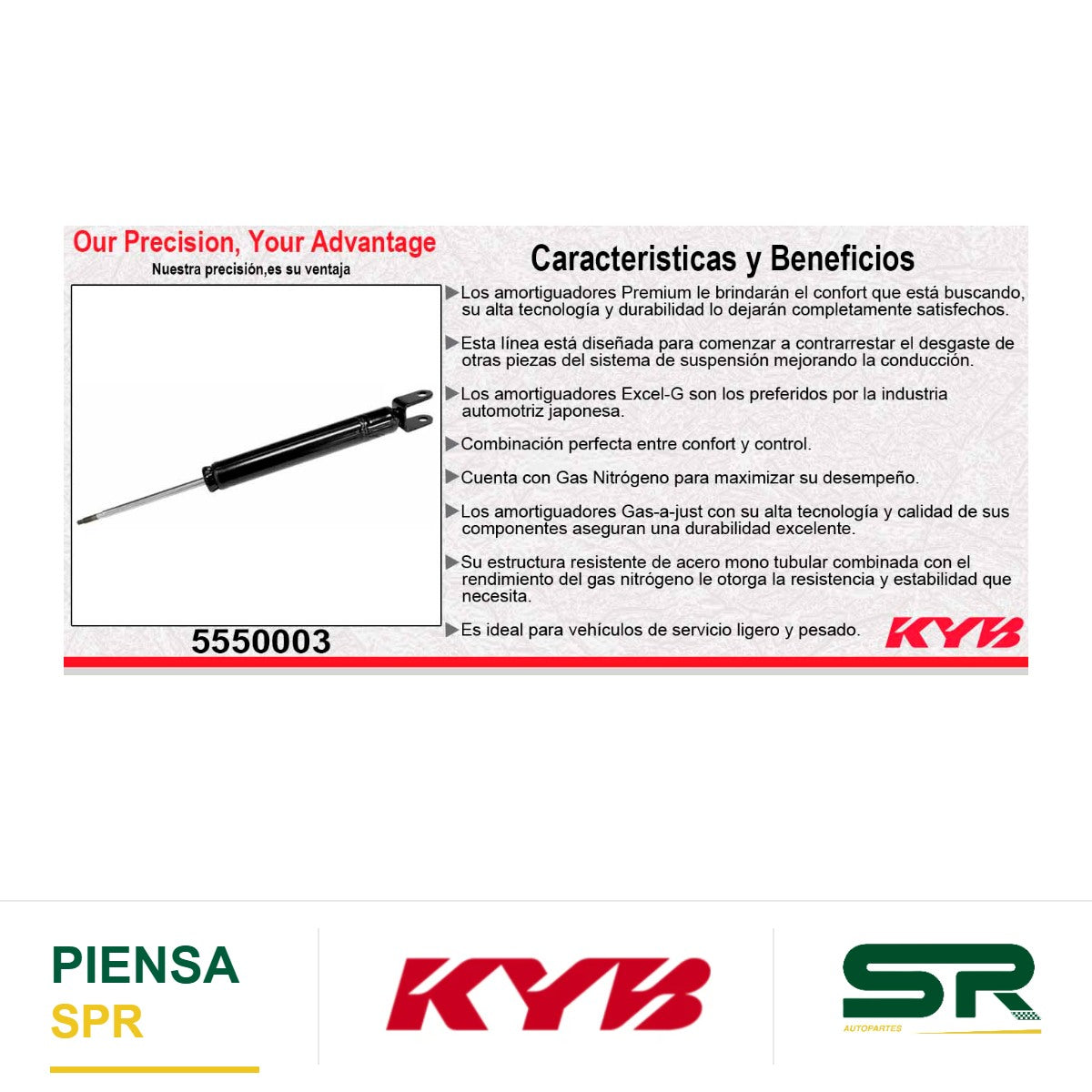 AMORTIGUADOR TRASERO GAS-A-JUST FORD EDGE RIN 19 (2015-2023). KYB