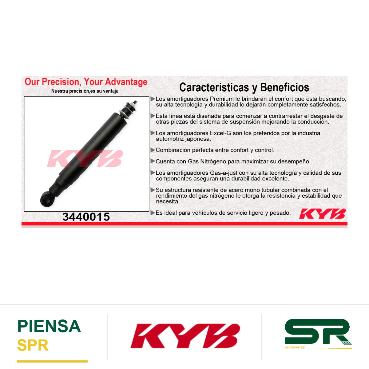 AMORTIGUADOR DELANTERO GAS EXCEL-G ISUZU FORWARD 800 (2011-2020) KYB