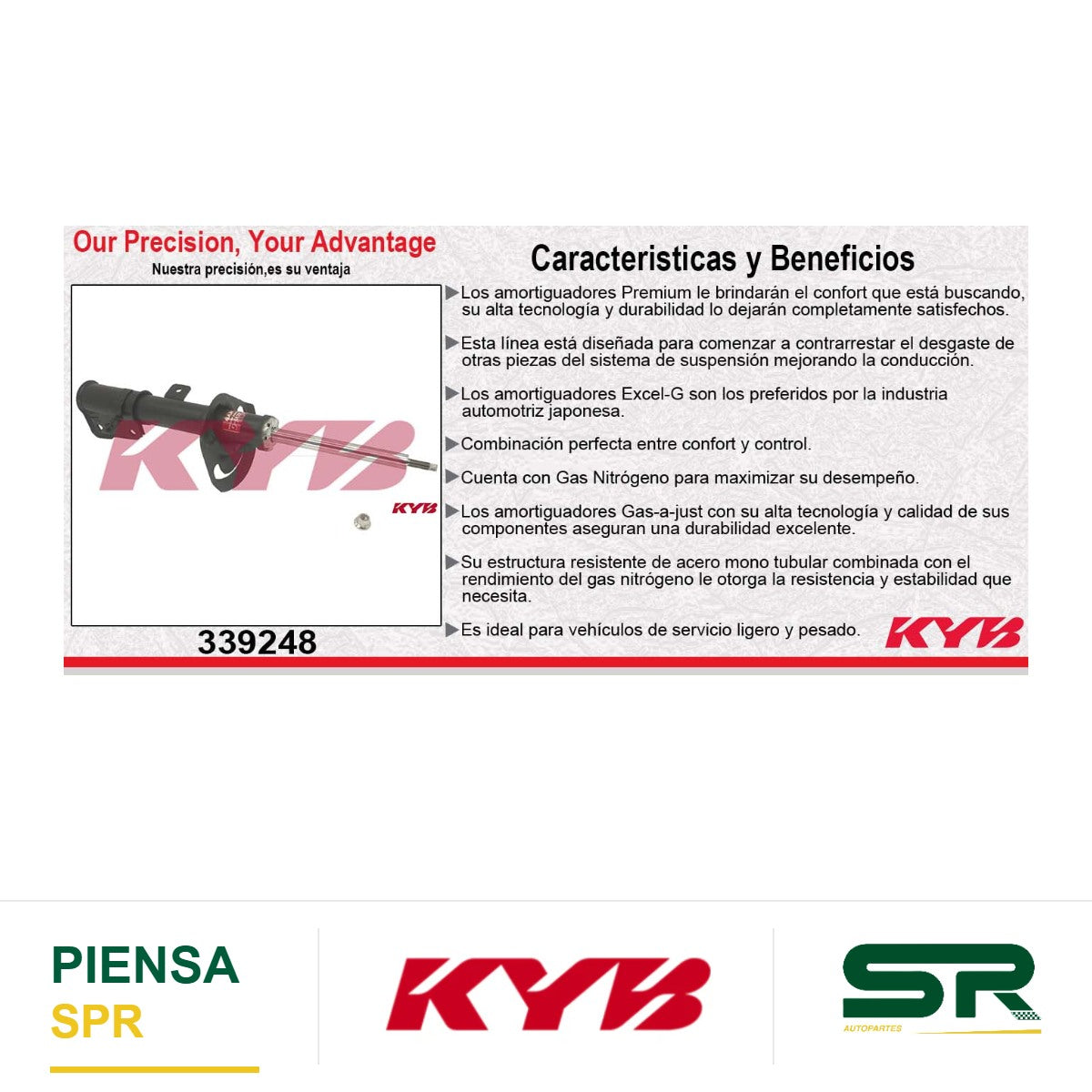 AMORTIGUADOR DELANTERO IZQUIERDO GAS EXCEL-G DODGE AVENGER EXC. SE MTX (2007-2012) - CIRRUS (2007-2010) - 200 LIMITED (12) KYB