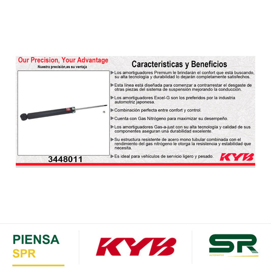AMORTIGUADOR TRASERO GAS EXCEL-G AUDI A4 L4 2.0 (2013-2016). KYB