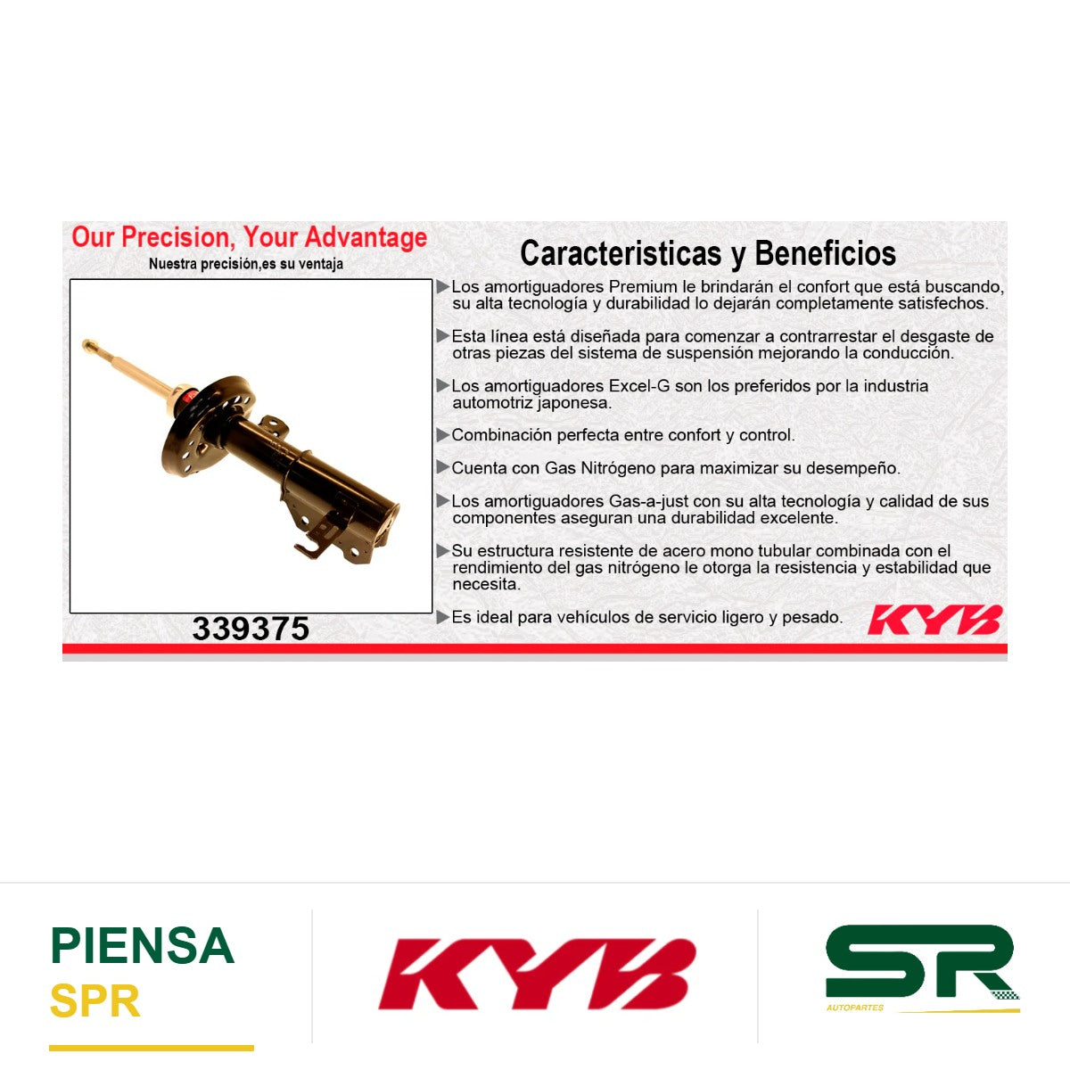 AMORTIGUADOR DELANTERO DERECHO GAS EXCEL-G BUICK REGAL (2013-2017) KYB