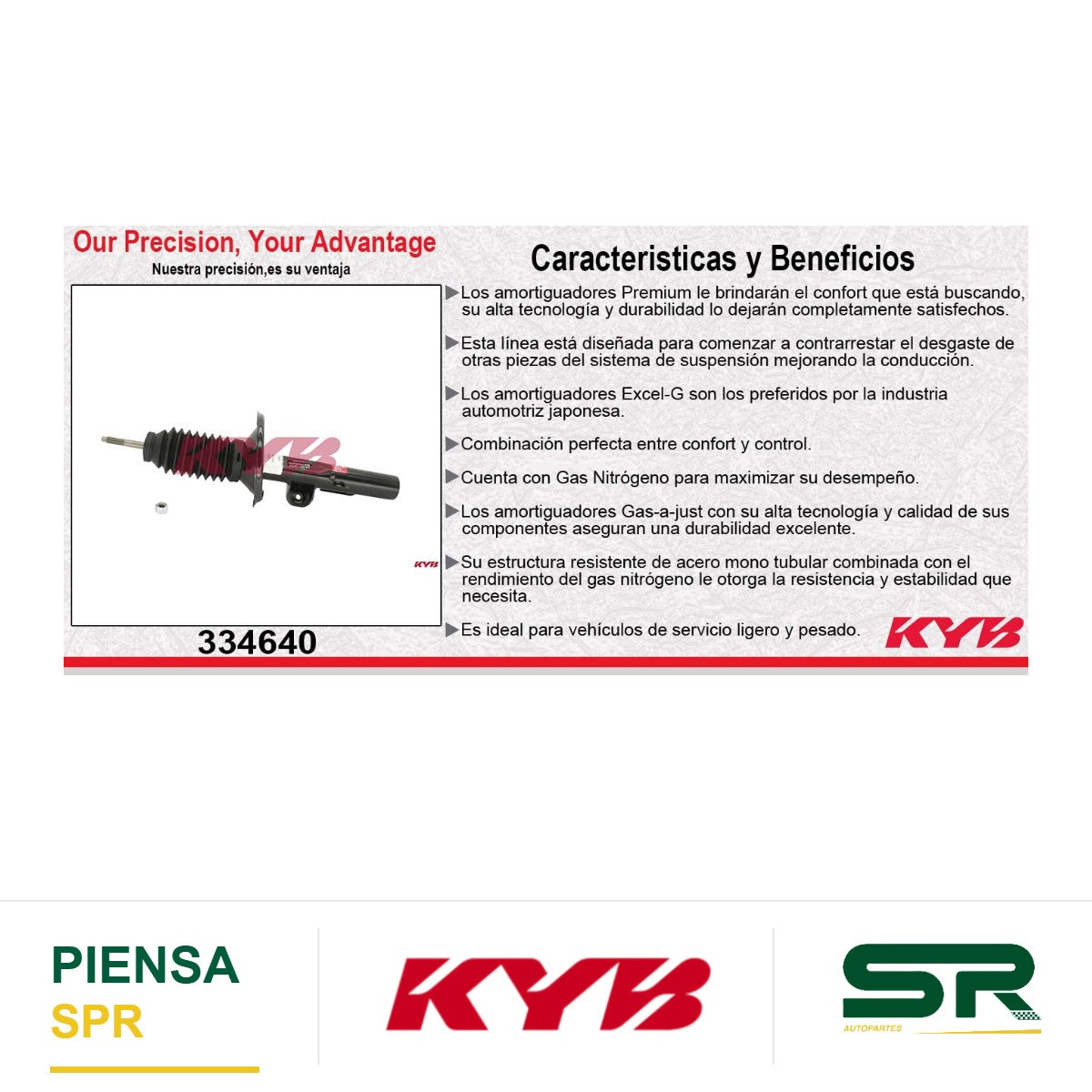 AMORTIGUADOR DELANTERO DERECHO GAS EXCEL-G FORD. FIVE HUNDRED 2WD (2005-2007) - MERCURY. MONTEGO (2005-2007) KYB