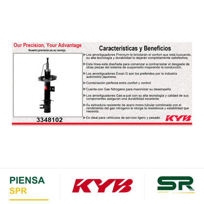 AMORTIGUADOR DELANTERO DERECHO GAS EXCEL-G FIAT 500 MEXICO (2014-2019). KYB