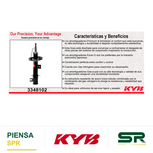 AMORTIGUADOR DELANTERO DERECHO GAS EXCEL-G FIAT 500 MEXICO (2014-2019). KYB