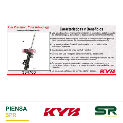 AMORTIGUADOR DELANTERO DERECHO GAS EXCEL-G MAZDA 3 TODOS (2006-2008) - MAZDA 3 TODOS EXC. MAZDA SPEED (2010-2011) - MAZDA. 5 TODOS (2006-2011) KYB