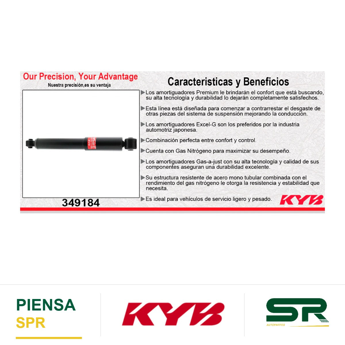 AMORTIGUADOR TRASERO GAS EXCEL-G HYUNDAI ELANTRA (2011-2016) - KIA RIO (2016-2017) - KIA FORTE (2016-2018) KYB