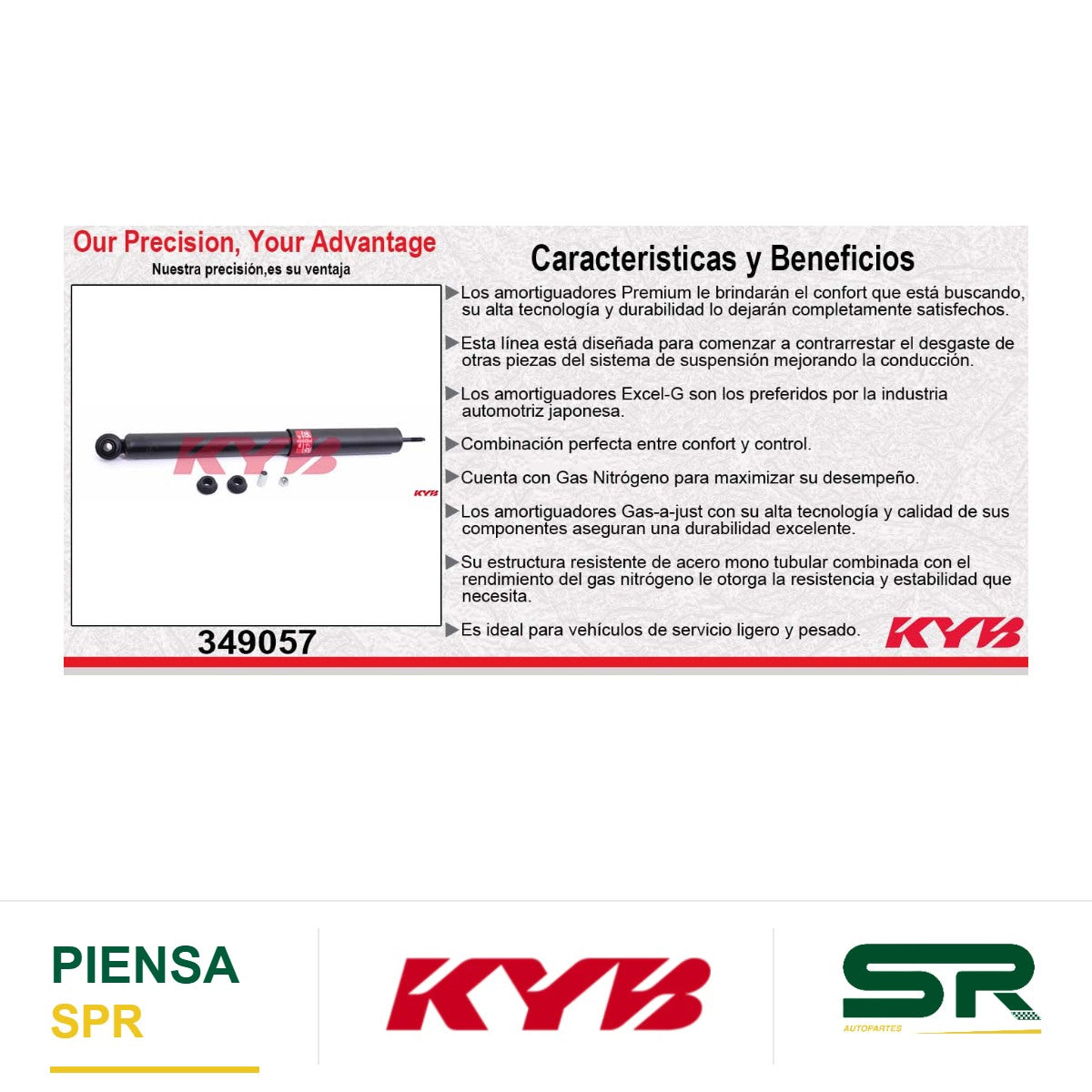 AMORTIGUADOR TRASERO GAS EXCEL-G MISTSUBISHI MONTERO SPORT (2008-2013). KYB