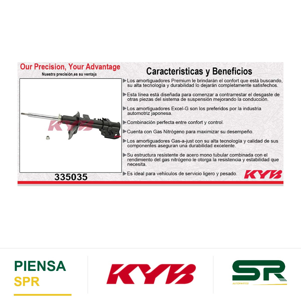 AMORTIGUADOR DELANTERO DERECHO GAS EXCEL-G NISSAN PATHFINDER (2002-2004) - INFINITI. QX4 (2002-2003) KYB