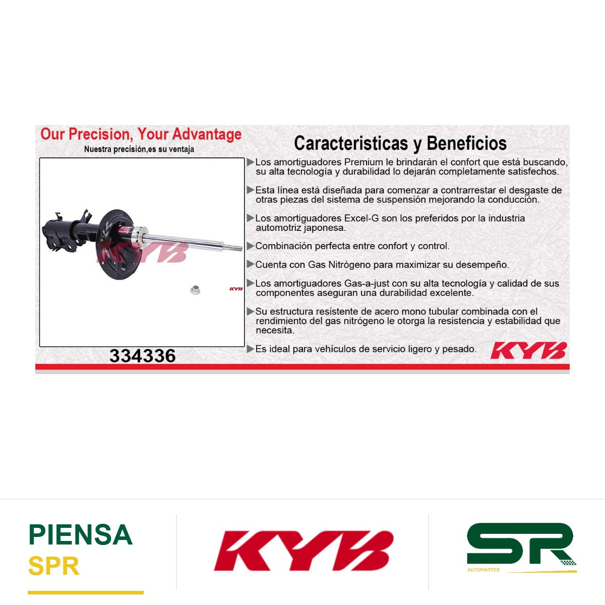 AMORTIGUADOR DELANTERO DERECHO GAS EXCEL-G NISSAN ALTIMA (2002-2006) - MAXIMA (2004-2008). KYB