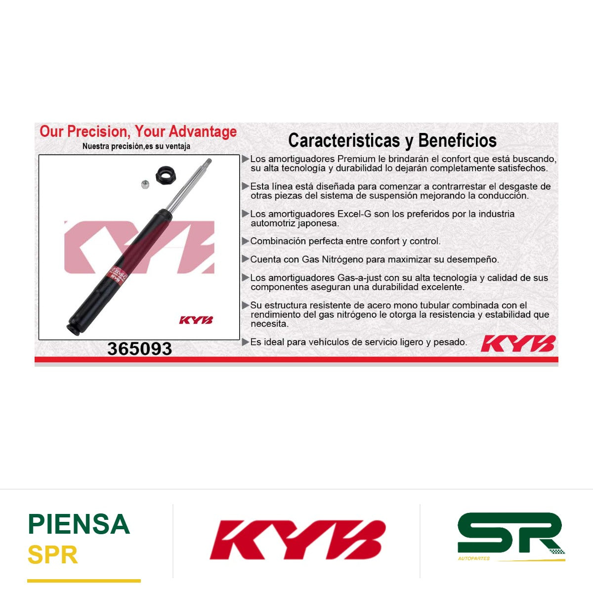 AMORTIGUADOR DELANTERO GAS EXCEL-G TOYOTA. RAV-4 2&4 PUERTAS (1996-1999) KYB