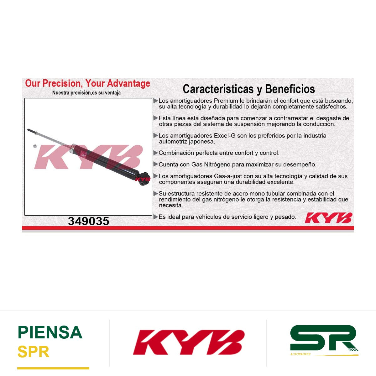 AMORTIGUADOR TRASERO GAS EXCEL-G TOYOTA. PRIUS (2010-2015) - SCION. XB (2008-2014) KYB