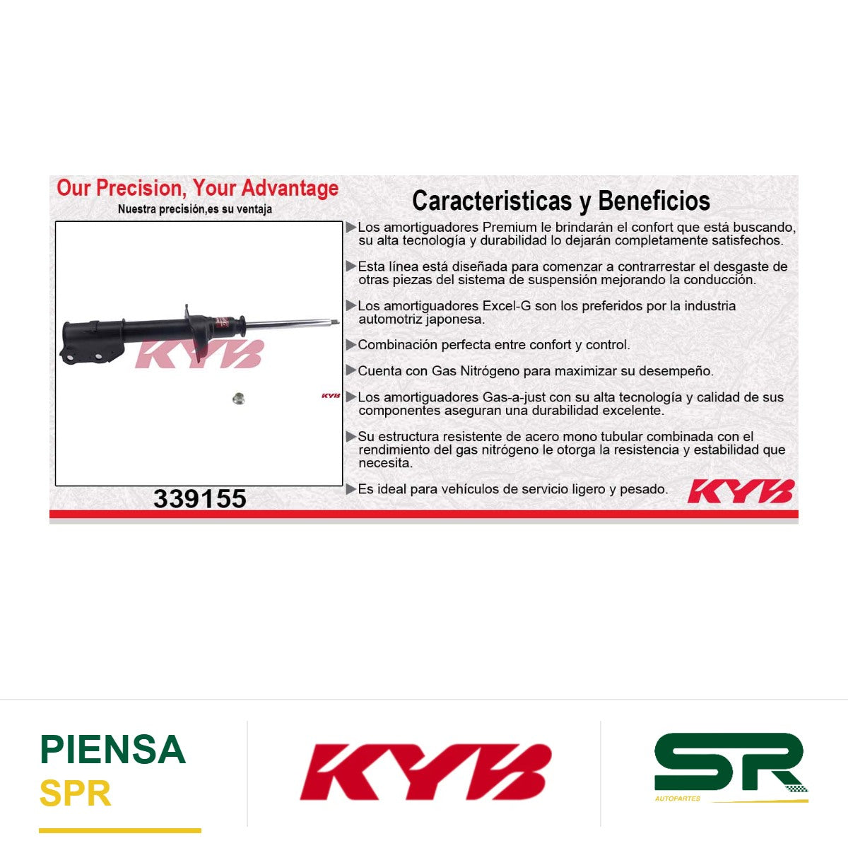 AMORTIGUADOR DELANTERO DERECHO GAS EXCEL-G MAZDA CX-7 (2007-2012). KYB