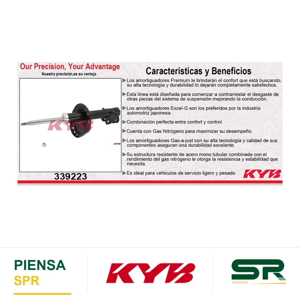 AMORTIGUADOR DELANTERO IZQUIERDO GAS EXCEL-G SUBARU. LEGACY AWD (2010-2012) KYB