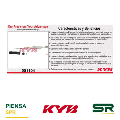 AMORTIGUADOR DELANTERO GAS-A-JUST TOYOTA. TACOMA 2WD REGULAR CAB INC. VERSION TRD (2005-2011) KYB
