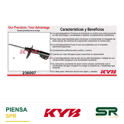 AMORTIGUADOR DELANTERO GAS EXCEL-G CADILLAC DEVILLE TODOS FWD SIN SUSP. AUTONIVELANTE (1991-1993) KYB
