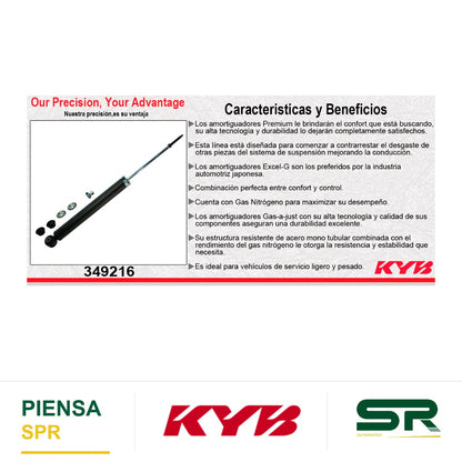 AMORTIGUADOR TRASERO GAS EXCEL-G NISSAN LEAF TODOS (2015-2017). KYB