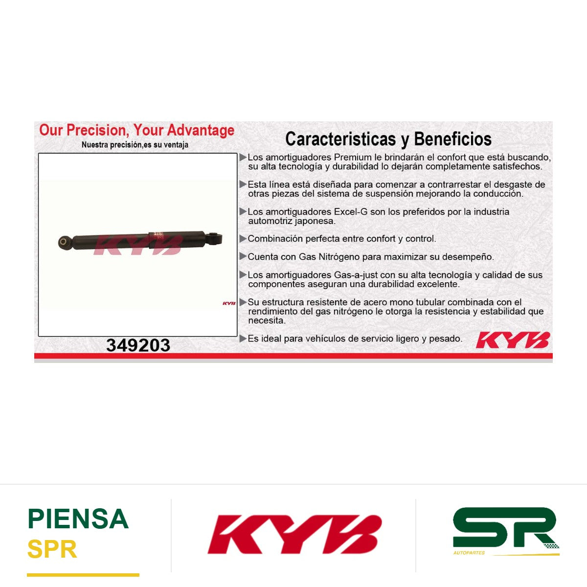AMORTIGUADOR TRASERO DERECHO GAS EXCEL-G TOYOTA HIGHLANDER (2020-2023). 8709204 KYB