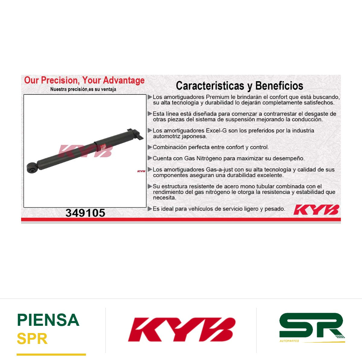 AMORTIGUADOR TRASERO GAS EXCEL-G HONDA ODYSSEY (2005-2010). KYB