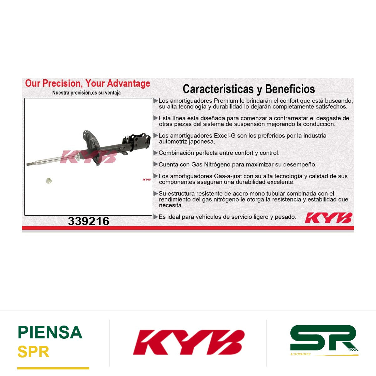 AMORTIGUADOR TRASERO DERECHO GAS EXCEL-G TOYOTA HIGHLANDER (2008-2013) - VENZA (2013-2014) KYB