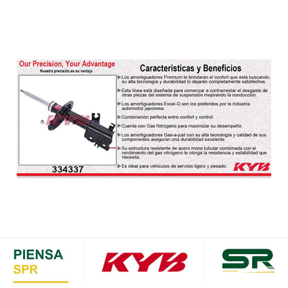 AMORTIGUADOR DELANTERO IZQUIERDO GAS EXCEL-G NISSAN ALTIMA (2002-2006) - MAXIMA (2004-2008). KYB