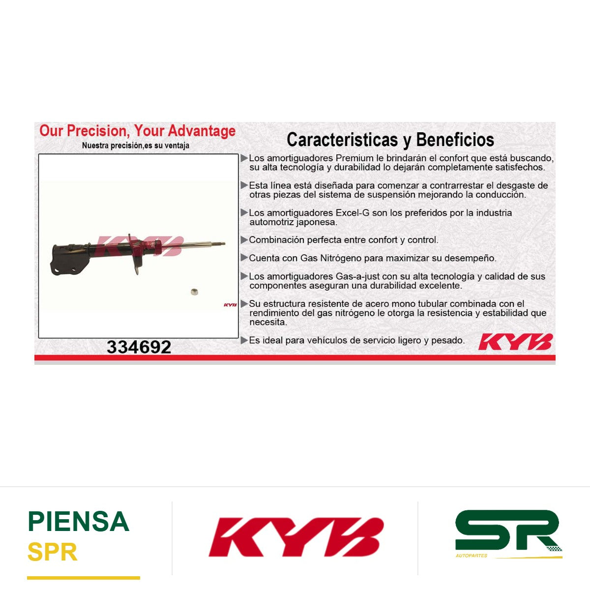 AMORTIGUADOR DELANTERO DERECHO GAS EXCEL-G FORD EDGE (2011-2014) - LINCOLN MKX (2011-2015). KYB
