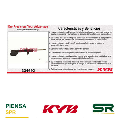 AMORTIGUADOR DELANTERO DERECHO GAS EXCEL-G FORD EDGE (2011-2014) - LINCOLN MKX (2011-2015). KYB