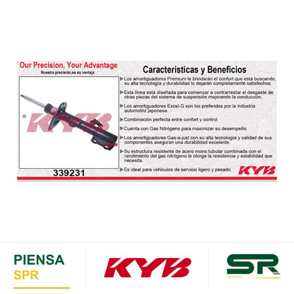AMORTIGUADOR DELANTERO IZQUIERDO GAS EXCEL-G TOYOTA HIGHLANDER (2008-2010). KYB