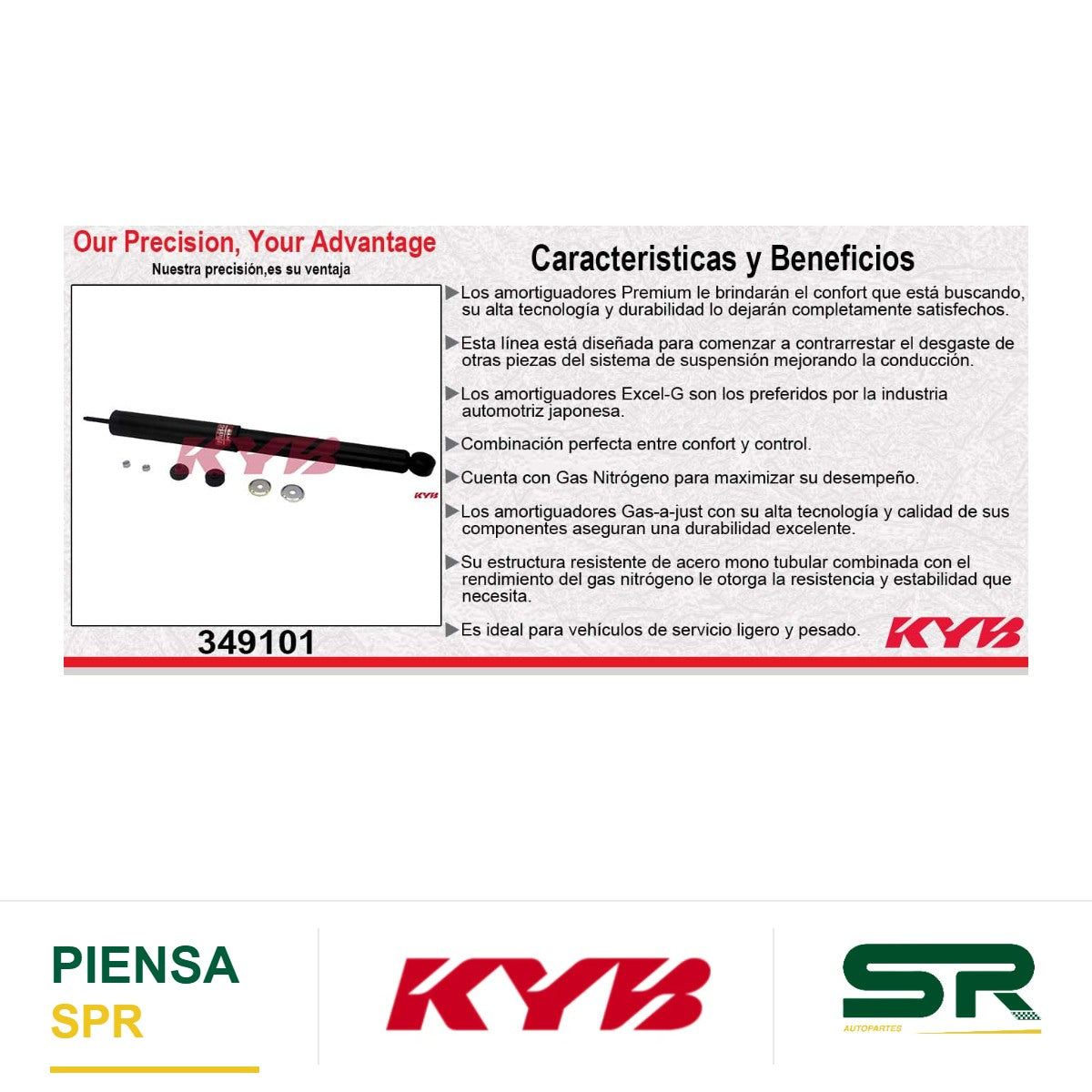 AMORTIGUADOR TRASERO GAS EXCEL-G FORD ESCAPE (2008-2012) - MAZDA TRIBUTE (2008-2011) - MERCURY MARINER (2008-2011). KYB
