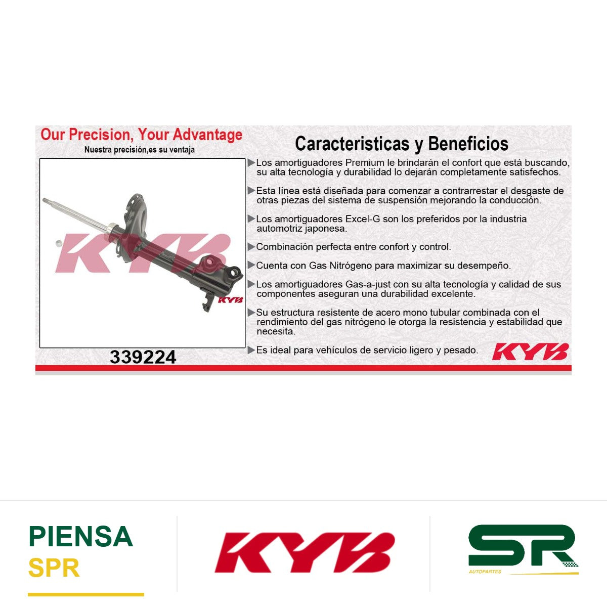 AMORTIGUADOR DELANTERO DERECHO GAS EXCEL-G SUBARU. OUTBACK AWD (2010-2012) KYB