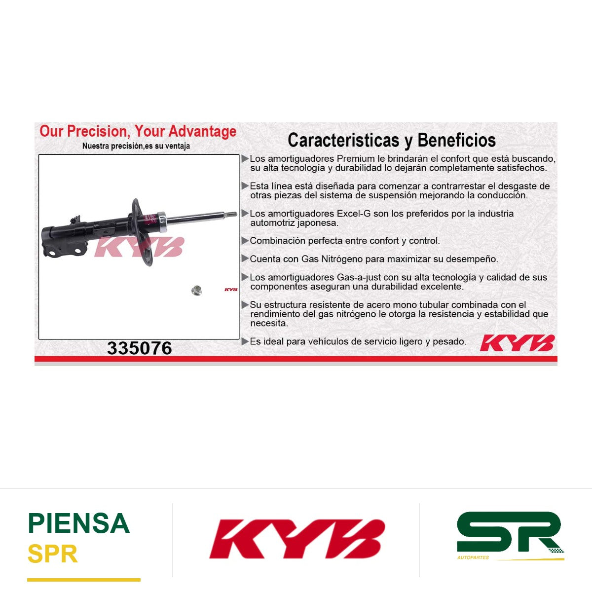 AMORTIGUADOR DELANTERO DERECHO GAS EXCEL-G TOYOTA CAMRY (2012-2014) KYB