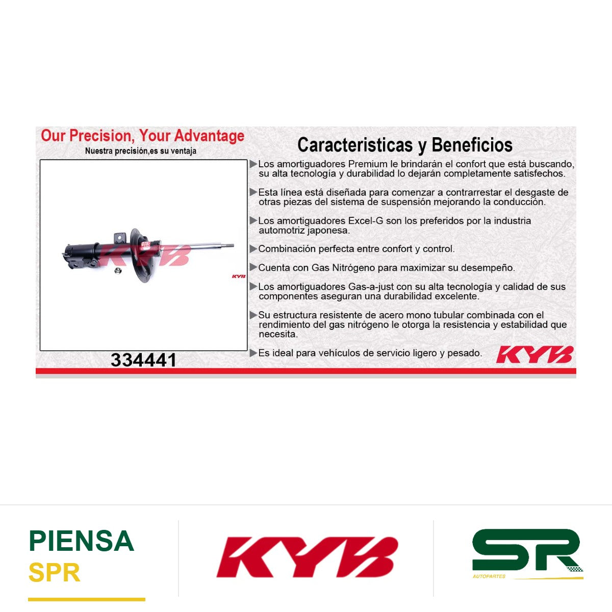 AMORTIGUADOR DELANTERO IZQUIERDO GAS EXCEL-G NISSAN ALTIMA L4 2.5 (2002-2006) KYB