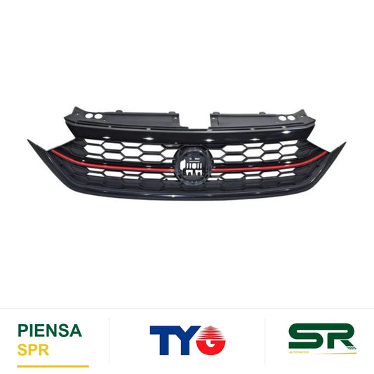 PARRILLA CON MOLDURA VOLKSWAGEN JETTA 2022-2024 GLI ROJA NEGRO MATE CENT TYG