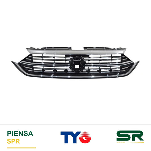 PARRILLA CON MOLDURA CENTRAL SUPERIOR CROMADA VOLKSWAGEN JETTA 2022-2024 Y FILOS P / SENSOR ALAIN TYG