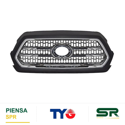 PARRILLA CROMADA TOYOTA TACOMA 2016-2019 HUMO FILO NEGRO TYG