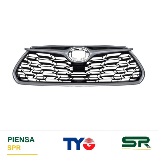 PARRILLA SIN HOYO PARA CÁMARA CON MOLDURA PLATA TOYOTA HIGHLANDER 2020-2024 TYG