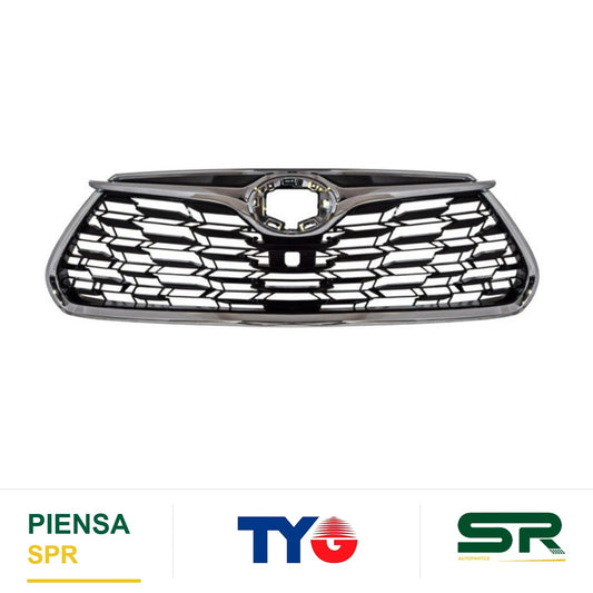 PARRILLA CON HOYO PARA CÁMARA CON MOLDURA CROMADA TOYOTA HIGHLANDER 2020-2024 TYG