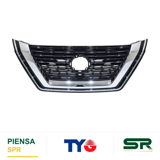 PARRILLA CON HOYO PARA CÁMARA CON MOLDURA CROMADA NISSAN X-TRAIL 2023-2025 / ROGUE 2021-2023 SOLO USA TYG