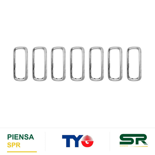 PARRILLA CROMADA JEEP RENEGADE 2015-2018 BISELES 7 PZAS TYG