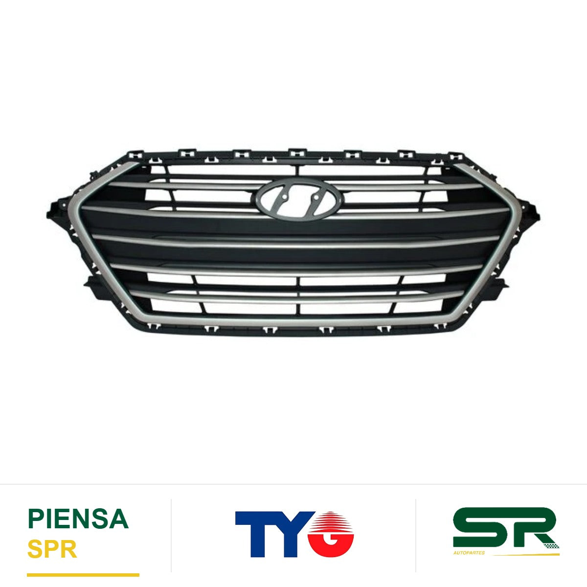 PARRILLA CON MOLDURA PLATA HYUNDAI ELANTRA 2017-2018 TYG