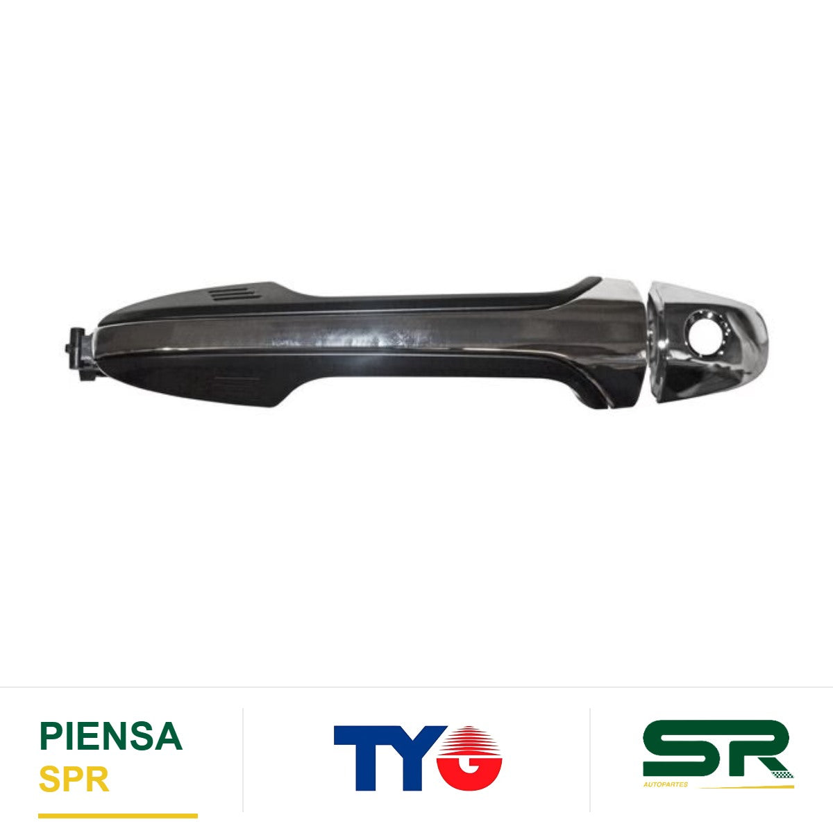 MANIJA EXTERIOR DELANTERA IZQUIERDA CON HOYO NEGRA CROMADA TOYOTA TACOMA 2016-2017 / PARA LLAVE TYG