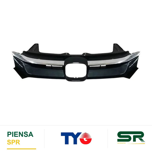 PARRILLA CON MOLDURA CROMADA SUPERIOR NEGRA HONDA CR-V 2015-2016 TYG