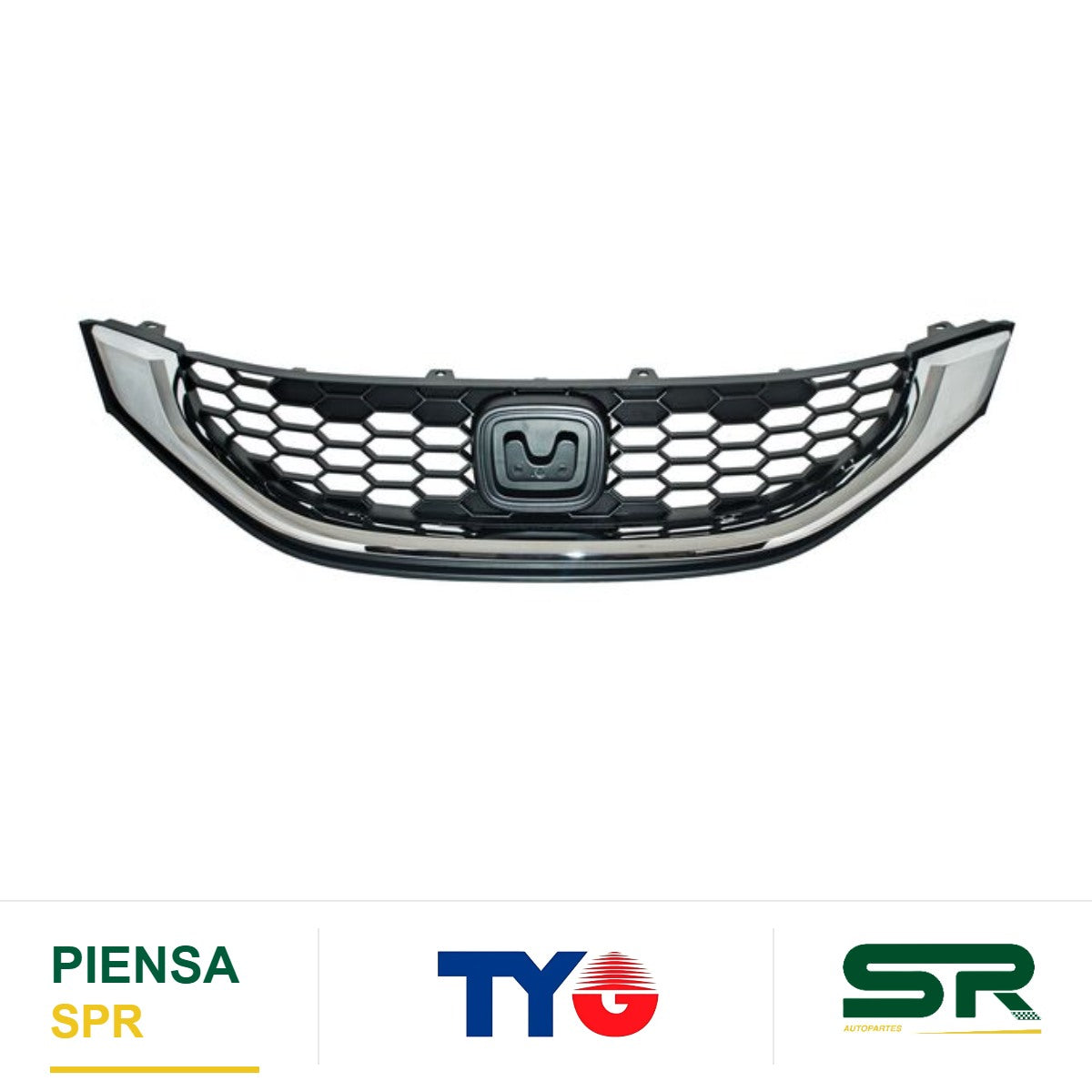 PARRILLA CON MOLDURA CROMADA 4 PUERTAS 2 PUERTAS HONDA CIVIC 2013-2015 TYG