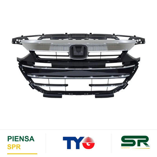 PARRILLA SIN HOYO PARA SENSOR CON MOLDURA CROMADA SUPERIOR INFERIOR HONDA ACCORD 2021-2022 TYG