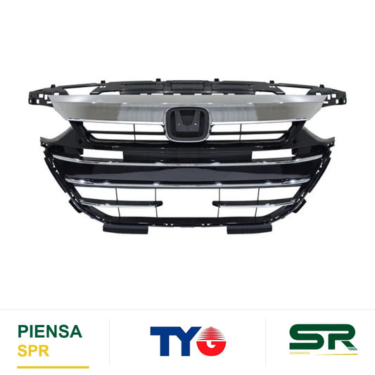 PARRILLA CON HOYO PARA SENSOR CON MOLDURA CROMADA SUPERIOR INFERIOR HONDA ACCORD 2021-2022 TYG
