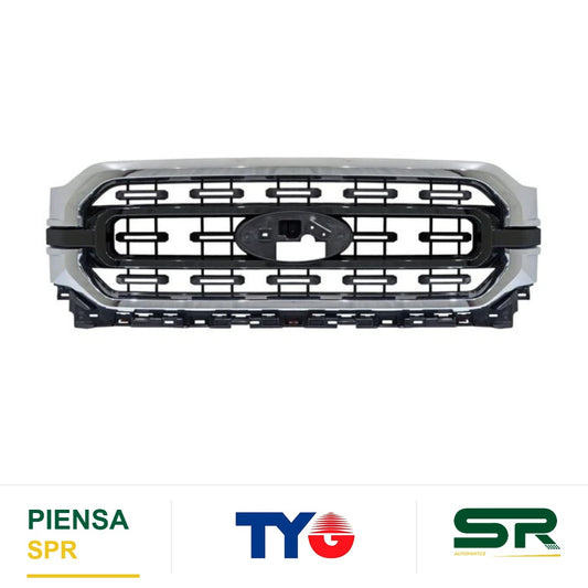PARRILLA CON MOLDURA CENTRAL CON MOLDURA CROMADA NEGRA FORD PU 2021-2023 TYG