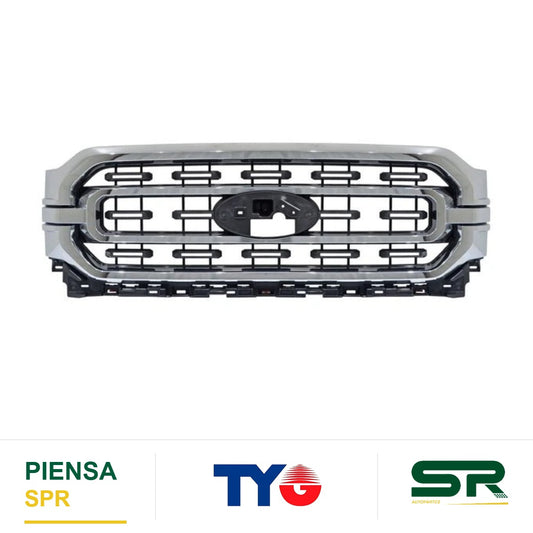 PARRILLA CON MOLDURA CENTRAL CON MOLDURA CROMADA CROMADA FORD PU 2021-2023 TYG
