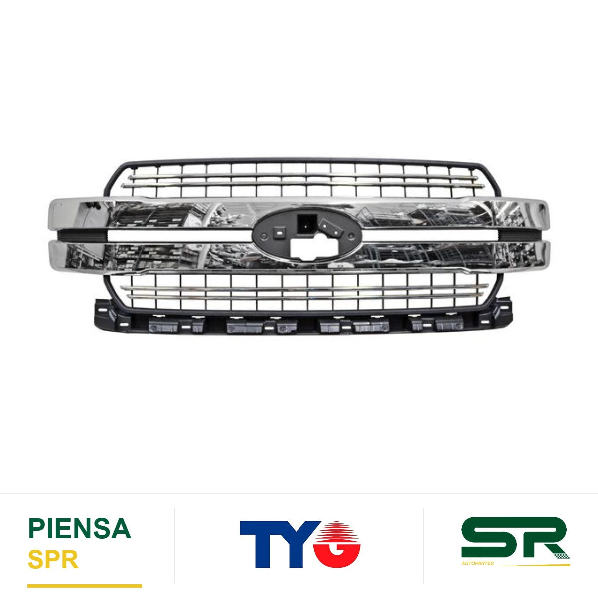 PARRILLA CON MOLDURA CROMADA NEGRA FORD PU 2018-2020 TYG