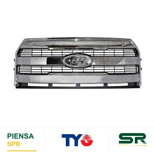 PARRILLA CROMADA NEGRA FORD PU 2015-2017 LOBO / F-150 / 3 LINEAS TYG