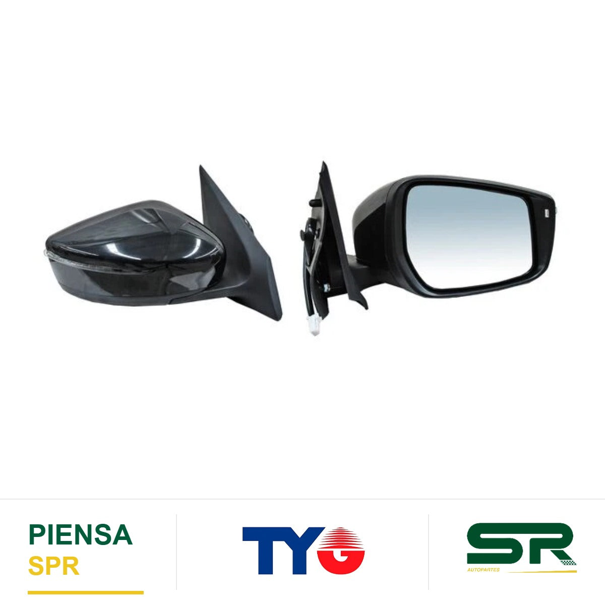 ESPEJO DERECHO 5 PINES CON DIRECCIONAL PARA PINTAR ELÉCTRICO NISSAN VERSA 2015-2019 / V-DRIVE 2020-2023 TYG