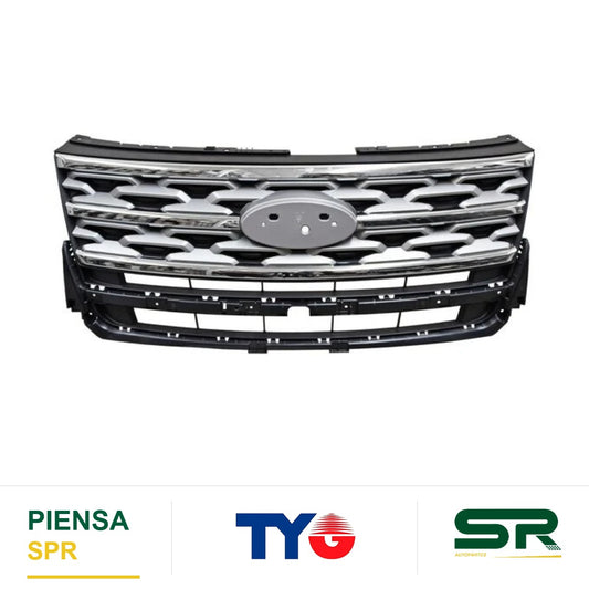 PARRILLA CON MOLDURA CROMADA PLATA FORD EXPLORER 2018-2019 TYG
